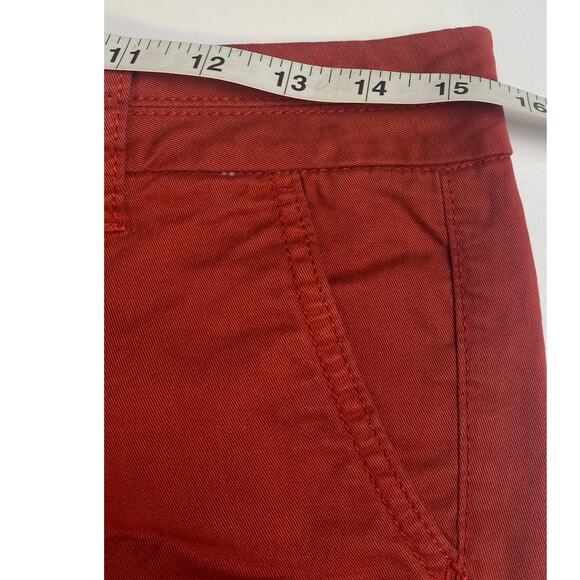 American Eagle Red Midi Stretch Cotton Blend Shorts Women's Size 4 - Picture 5 of 8